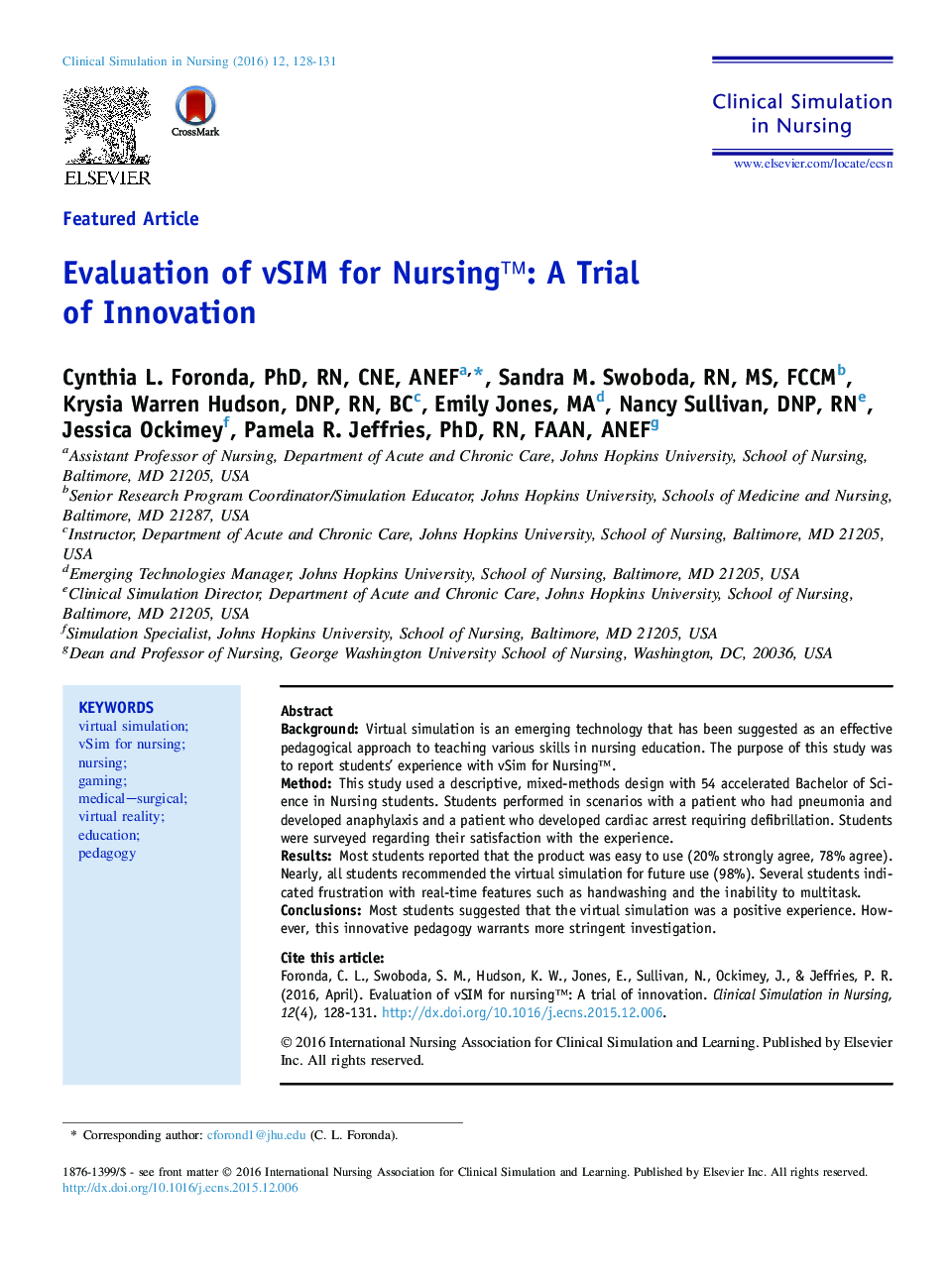 بررسی vSIM برای پرستاری: یک آزمایش از نوآوری