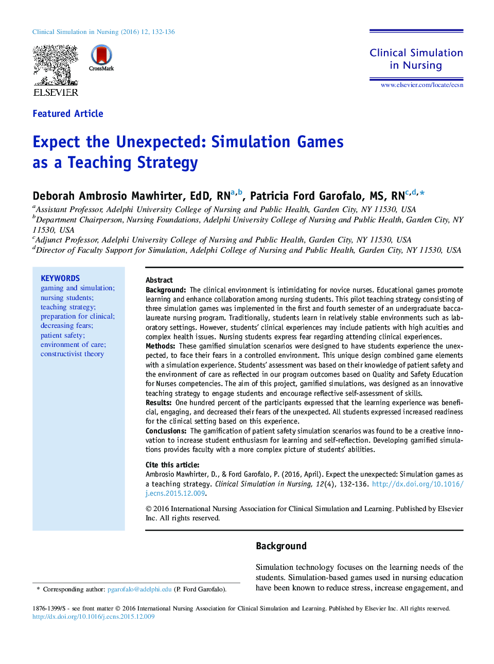 Expect the Unexpected: Simulation Games as a Teaching Strategy