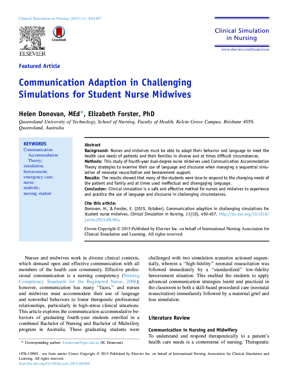 سازگاری ارتباطی در شبیه سازی های چالشی برای ماماهای پرستار دانشجویی 