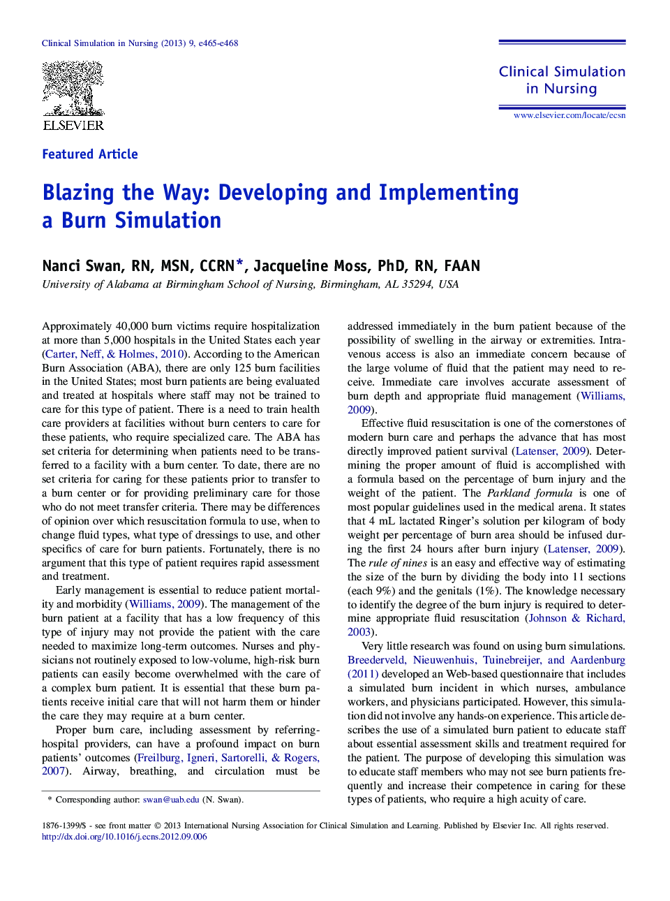 Blazing the Way: Developing and Implementing a Burn Simulation
