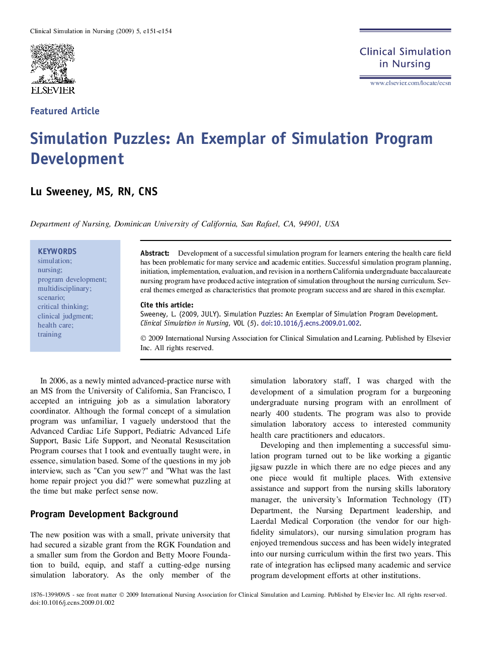 Simulation Puzzles: An Exemplar of Simulation Program Development 