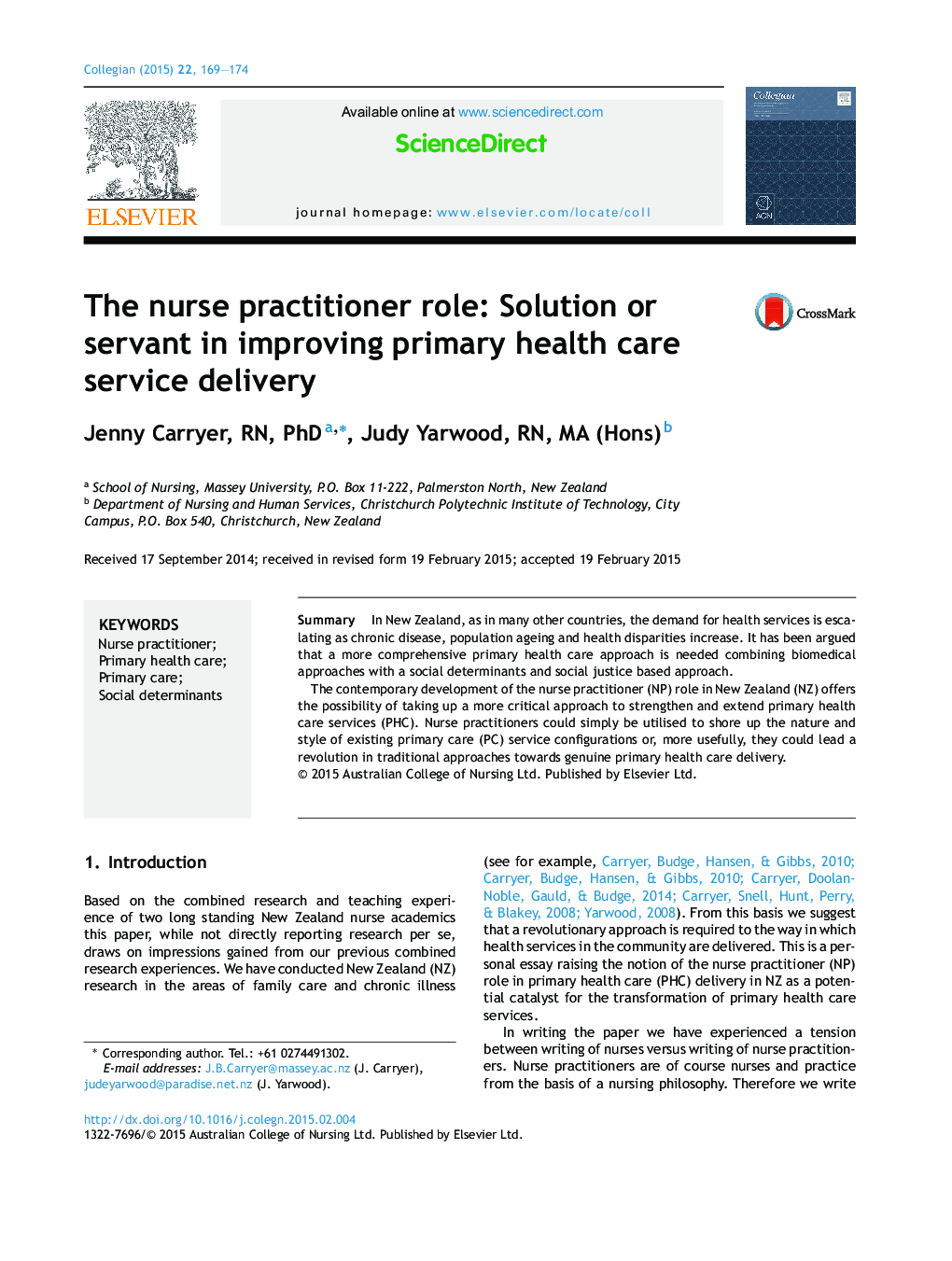 The nurse practitioner role: Solution or servant in improving primary health care service delivery