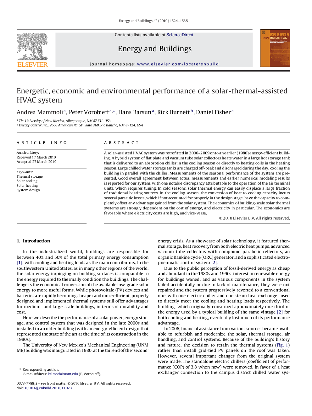 Energetic, economic and environmental performance of a solar-thermal-assisted HVAC system