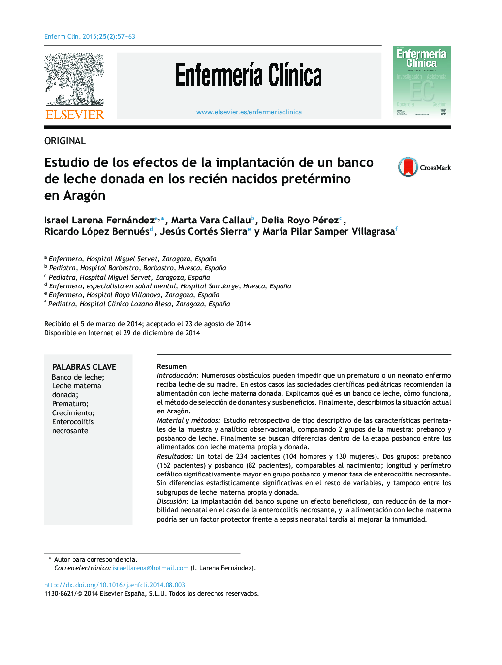 Estudio de los efectos de la implantación de un banco de leche donada en los recién nacidos pretérmino en Aragón