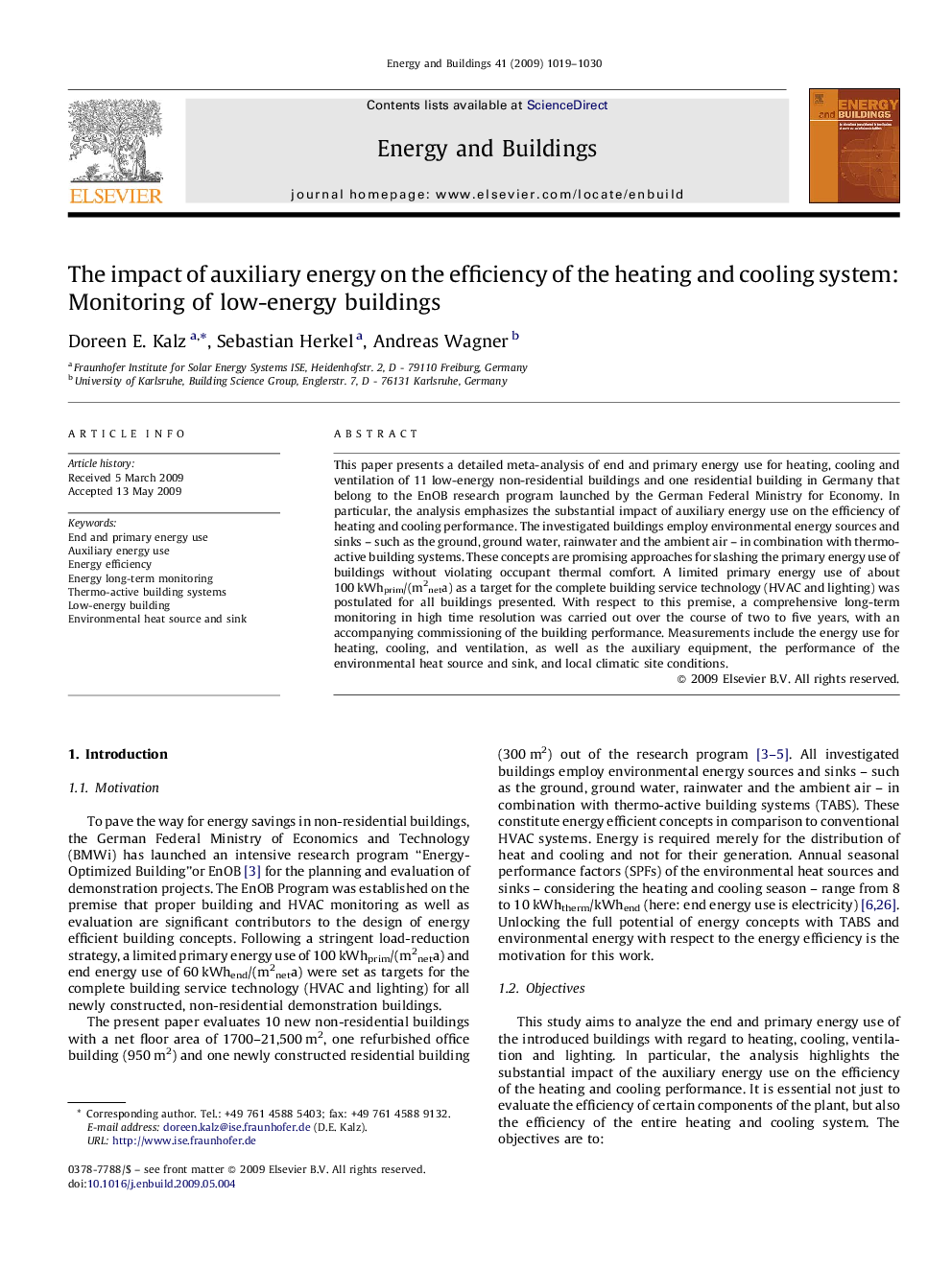 The impact of auxiliary energy on the efficiency of the heating and cooling system: Monitoring of low-energy buildings