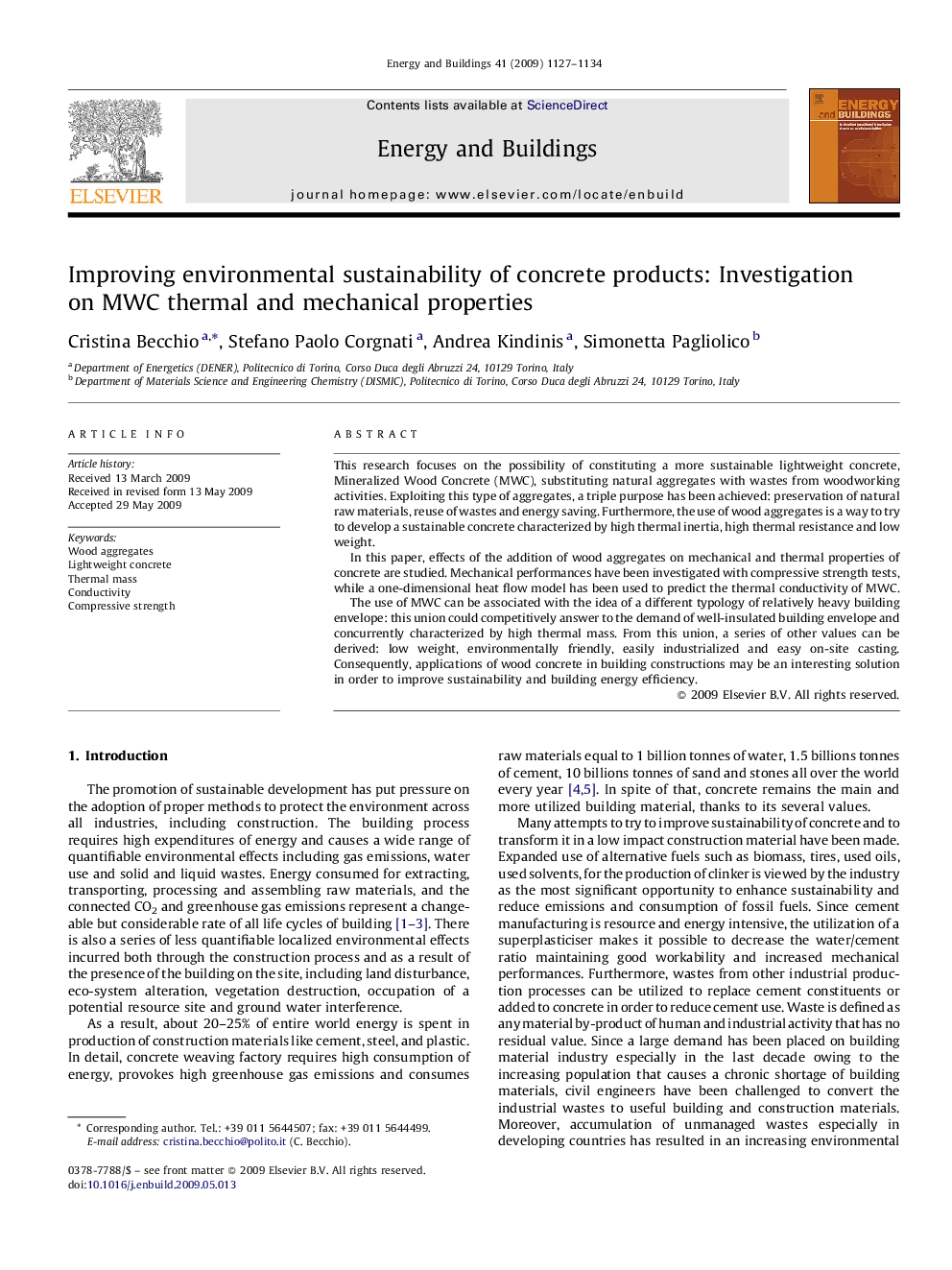 Improving environmental sustainability of concrete products: Investigation on MWC thermal and mechanical properties