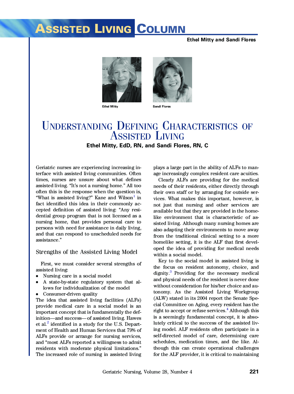 Understanding Defining Characteristics of Assisted Living