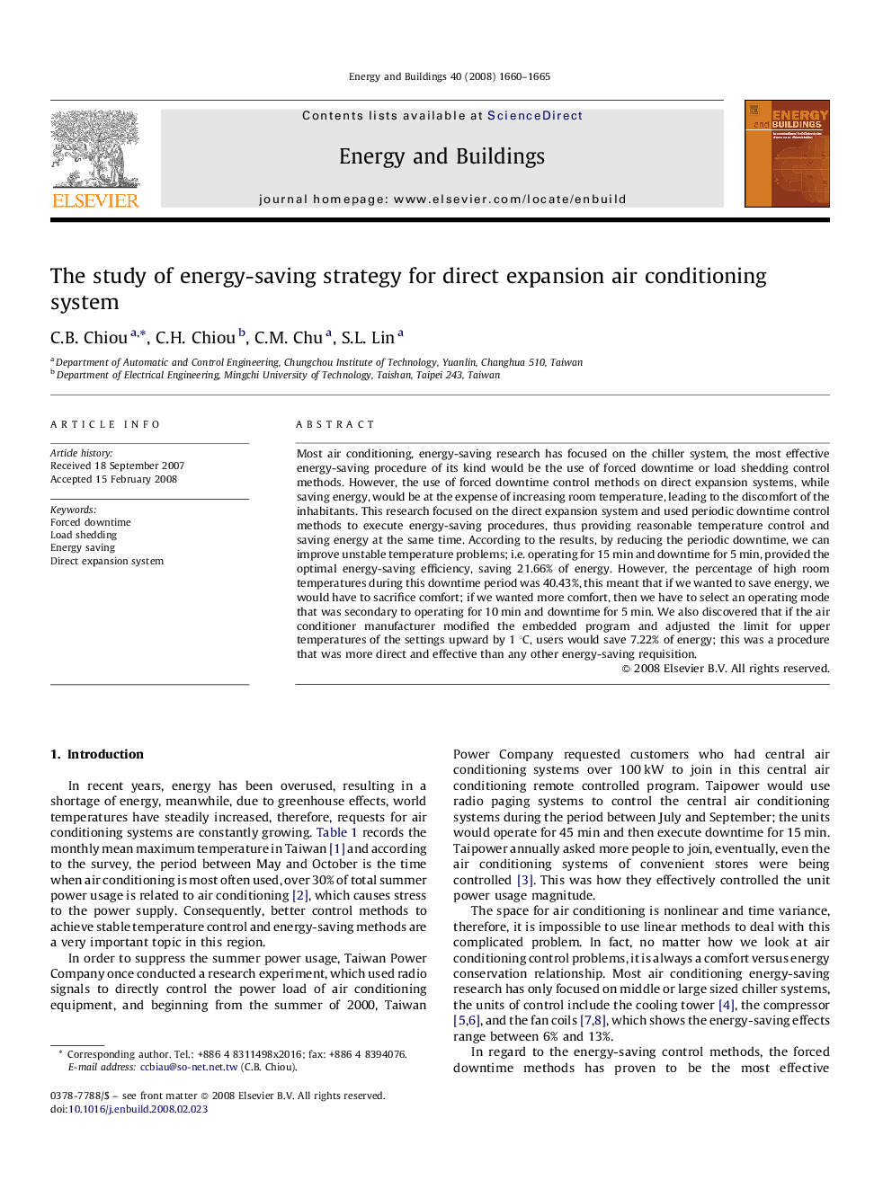 The study of energy-saving strategy for direct expansion air conditioning system