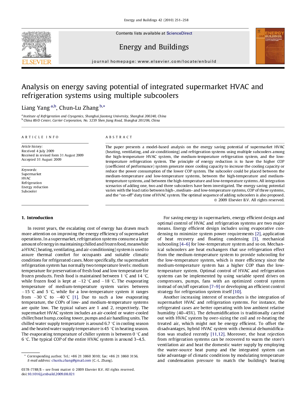 Analysis on energy saving potential of integrated supermarket HVAC and refrigeration systems using multiple subcoolers