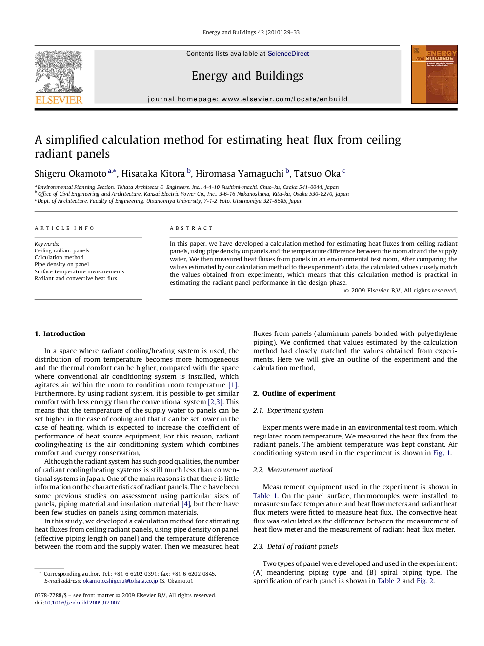 A simplified calculation method for estimating heat flux from ceiling radiant panels