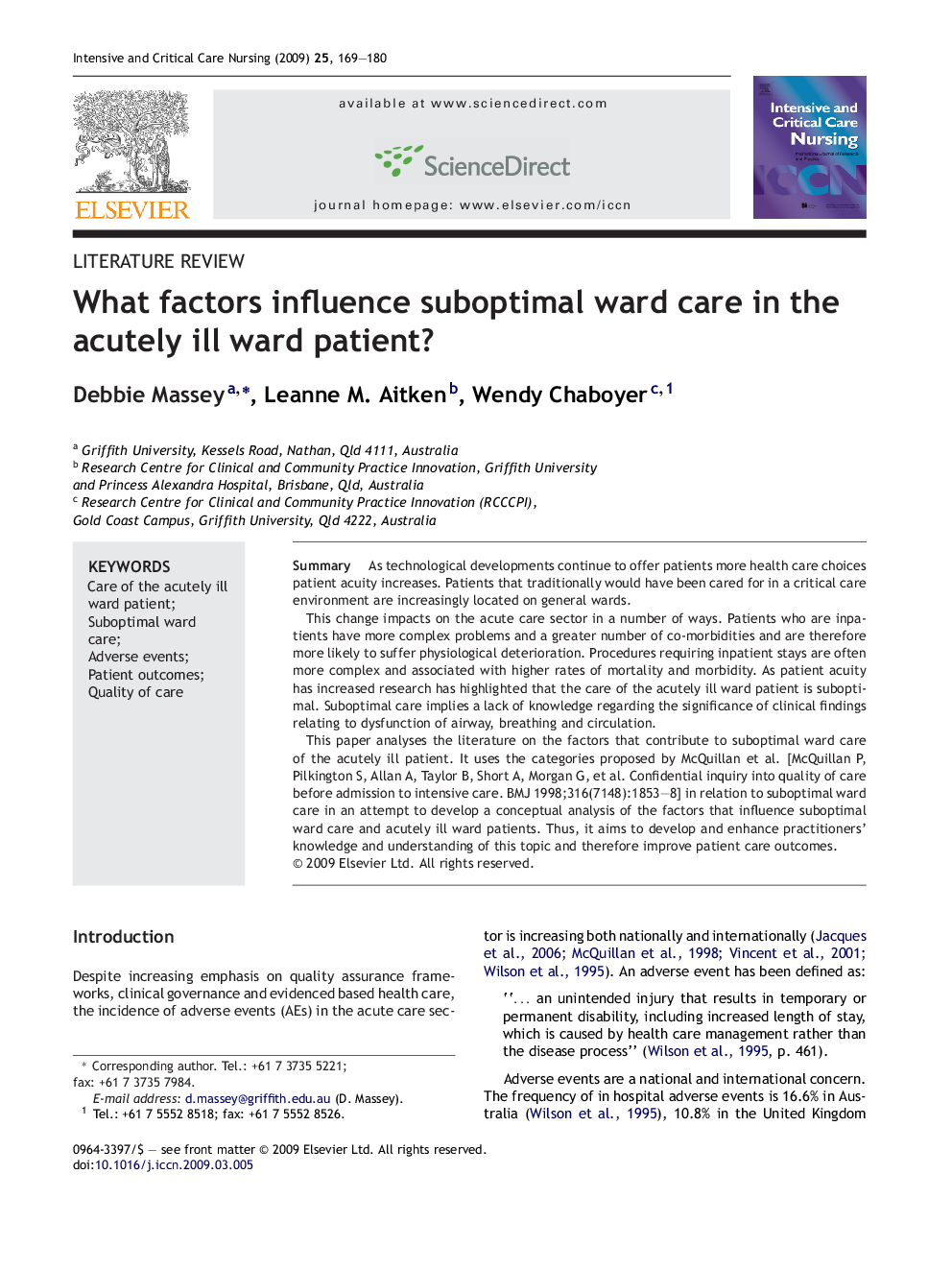 What factors influence suboptimal ward care in the acutely ill ward patient?