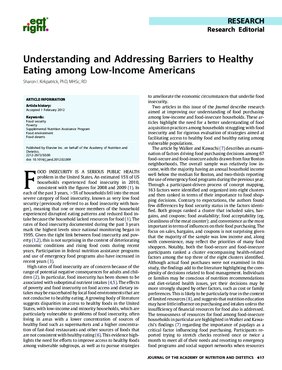 Understanding and Addressing Barriers to Healthy Eating among Low-Income Americans