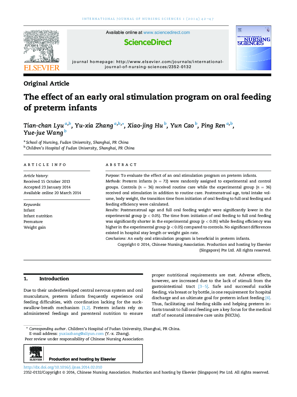The effect of an early oral stimulation program on oral feeding of preterm infants 