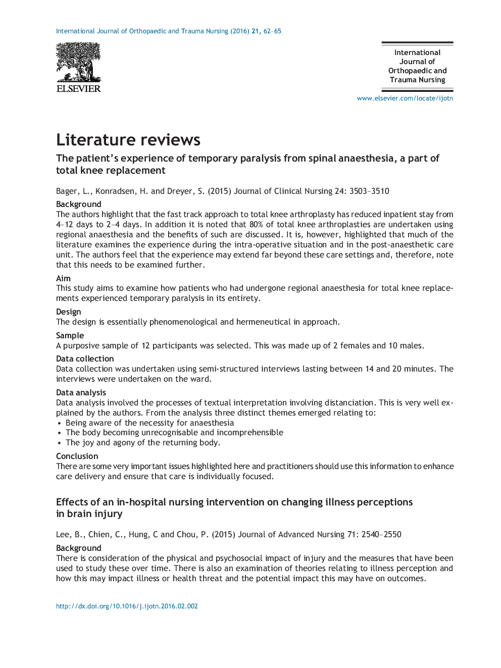 Literature reviews