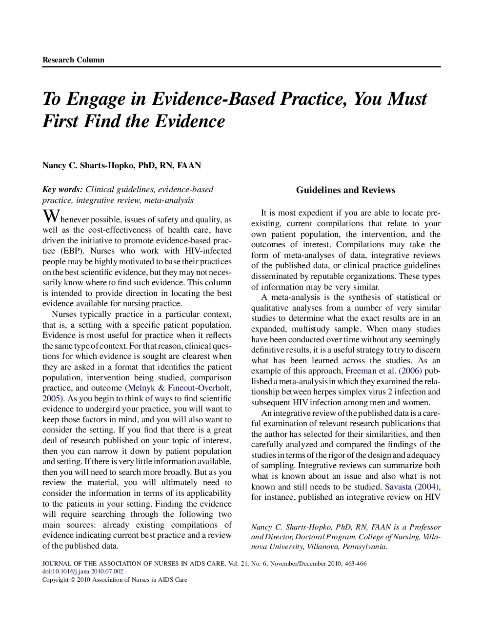 To Engage in Evidence-Based Practice, You Must First Find the Evidence