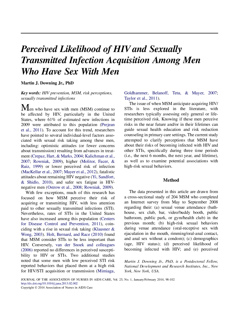 احتمال ابتلا به اچ آی وی و ابتلا به عفونت های منتقله از راه جنسی در میان مردان دارای رابطه جنسی با مردان 