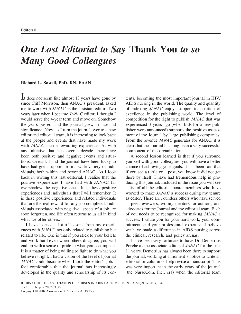 عکس صفحه اول مقاله: One Last Editorial to Say Thank You to so Many Good Colleagues One Last Editorial to Say Thank You to so Many Good Colleagues