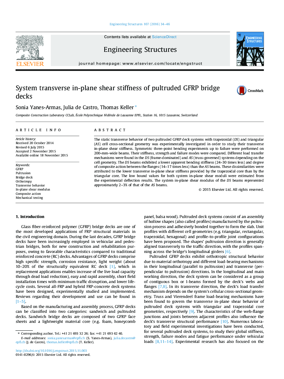 System transverse in-plane shear stiffness of pultruded GFRP bridge decks