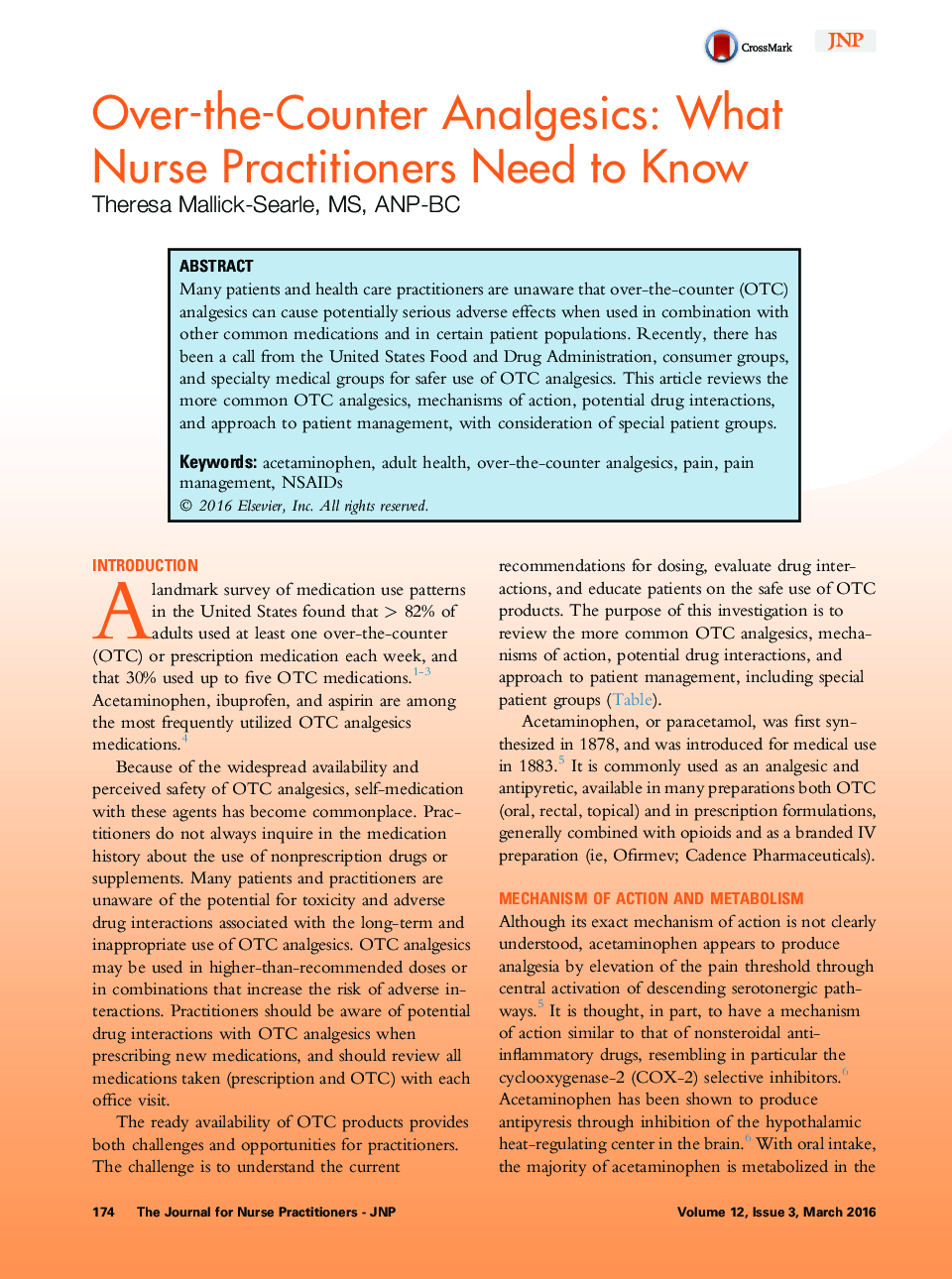Over-the-Counter Analgesics: What Nurse Practitioners Need to Know 