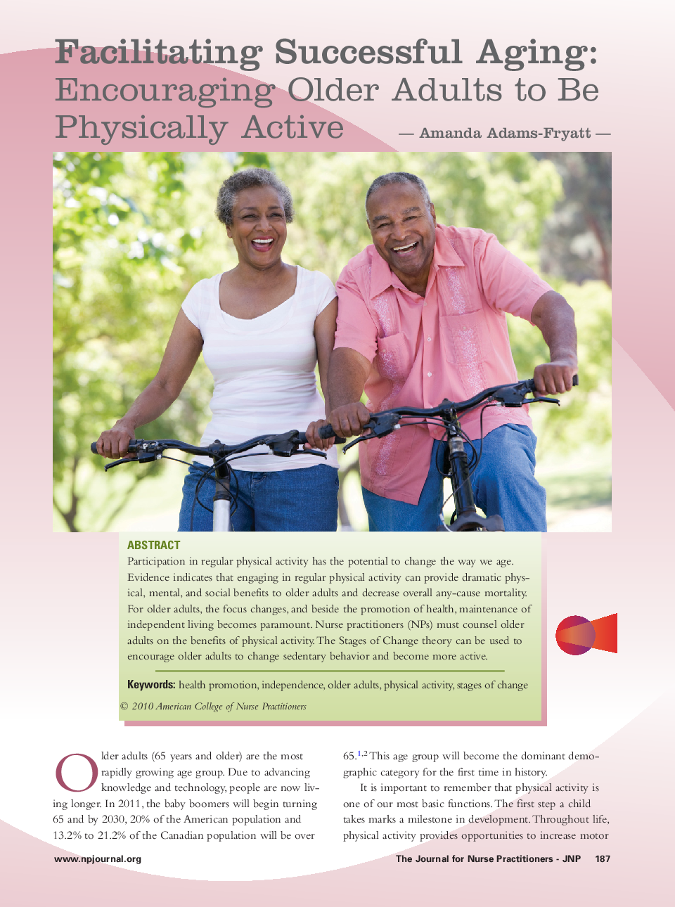 Facilitating Successful Aging: Encouraging Older Adults to Be Physically Active 