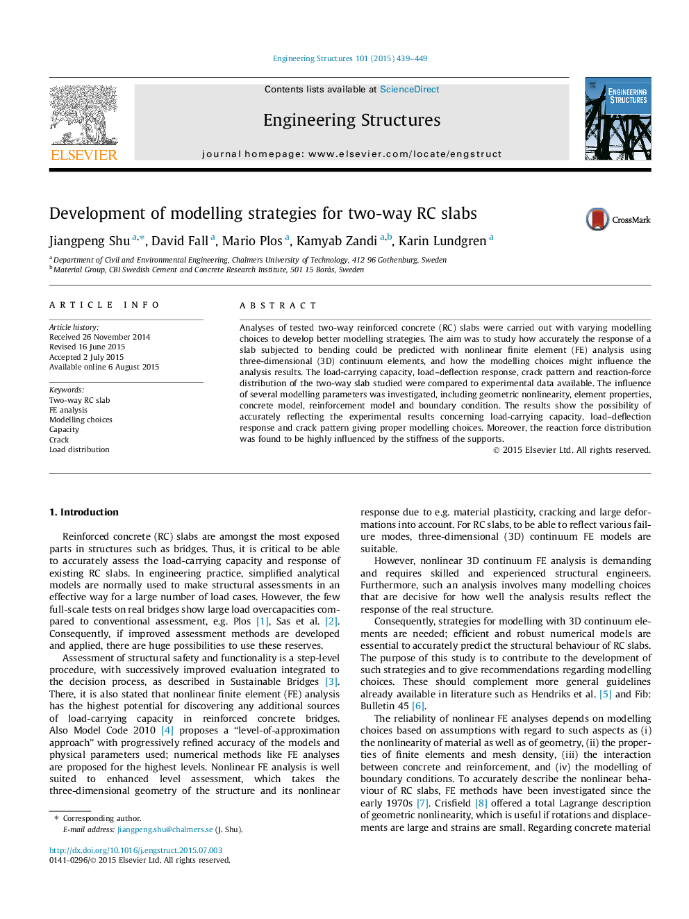 Development of modelling strategies for two-way RC slabs