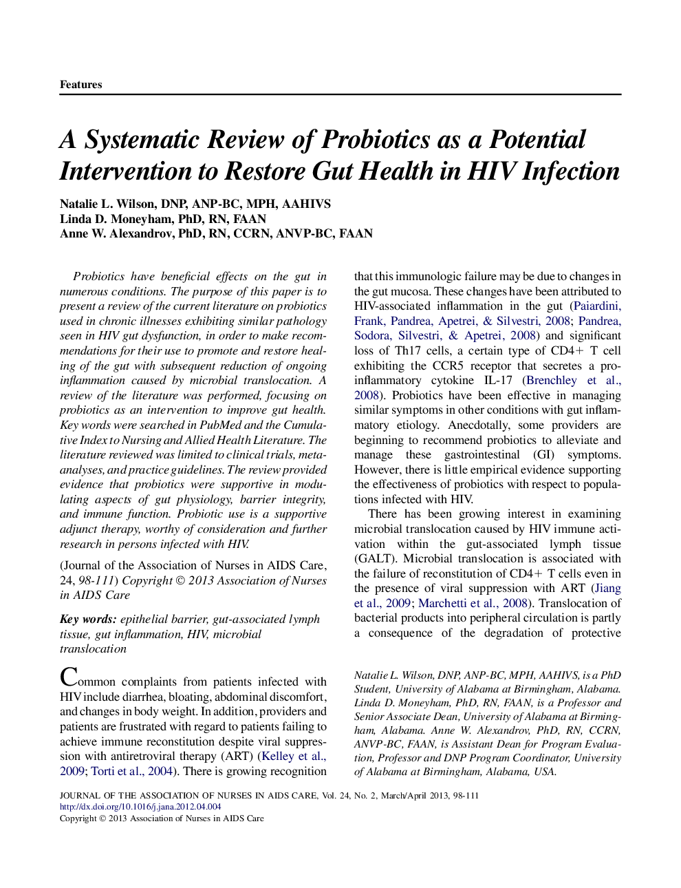 A Systematic Review of Probiotics as a Potential Intervention to Restore Gut Health in HIV Infection