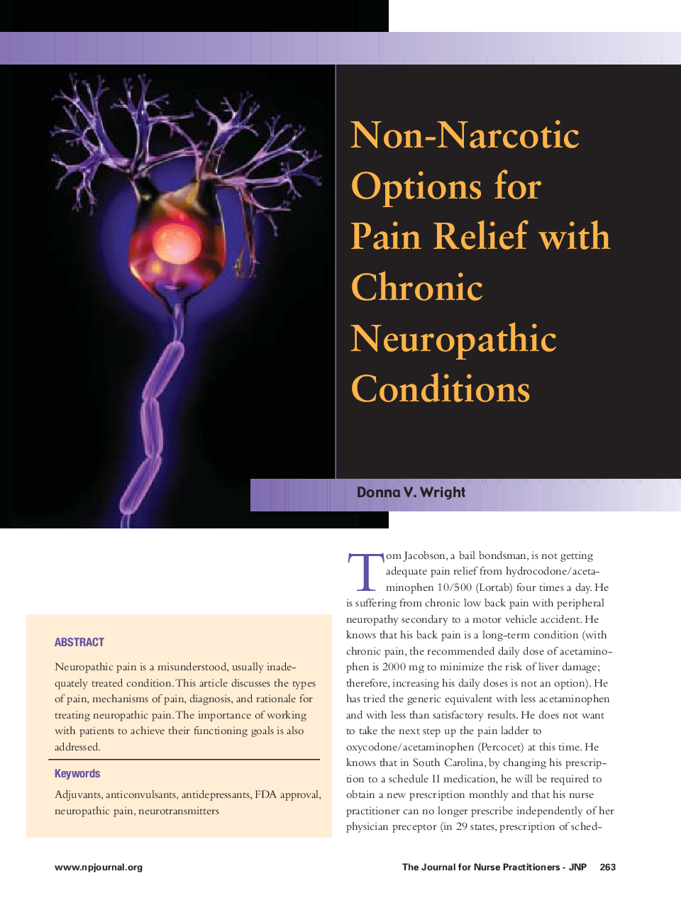 Non-Narcotic Options for Pain Relief with Chronic Neuropathic Conditions