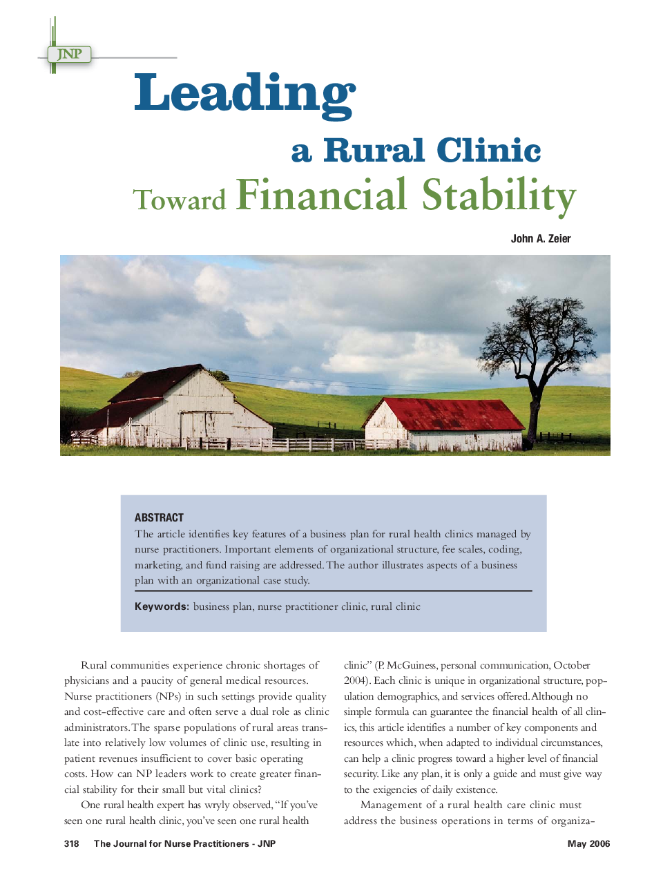 Leading a Rural Clinic Toward Financial Stability