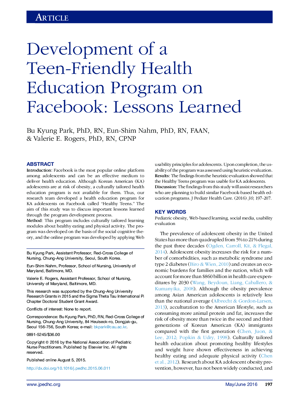 توسعه یک برنامه آموزش بهداشت سالم در فیس بوک: درس های آموخته شده