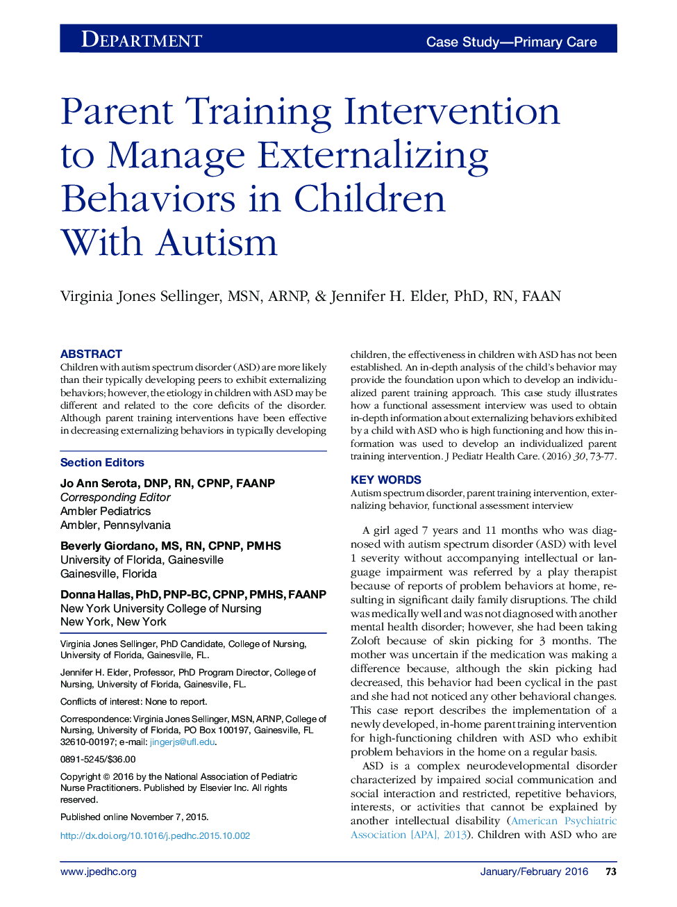 مداخله آموزشی والدین برای مدیریت رفتارهای بیرونی در کودکان مبتلا به اوتیسم