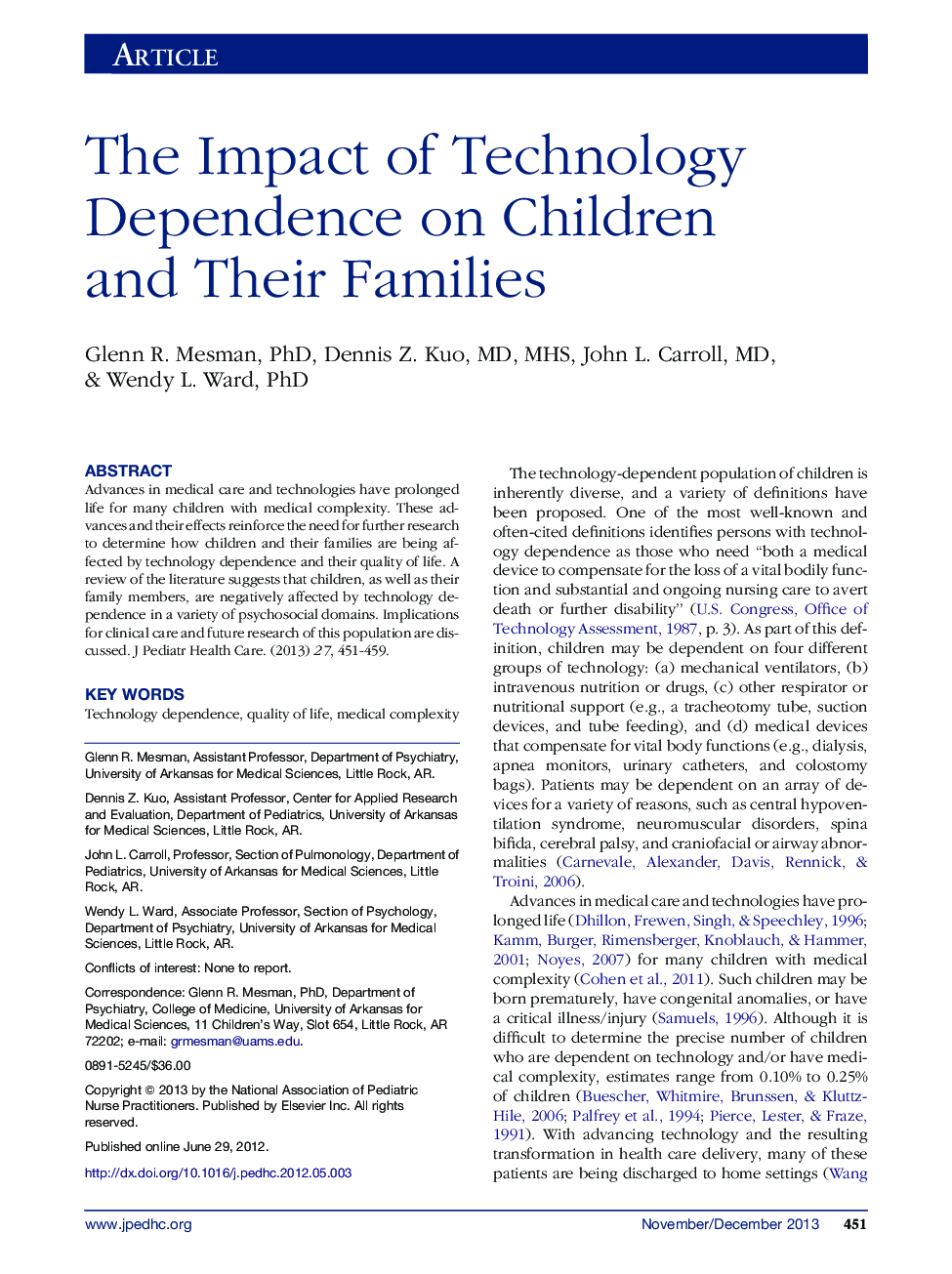 The Impact of Technology Dependence on Children and Their Families 