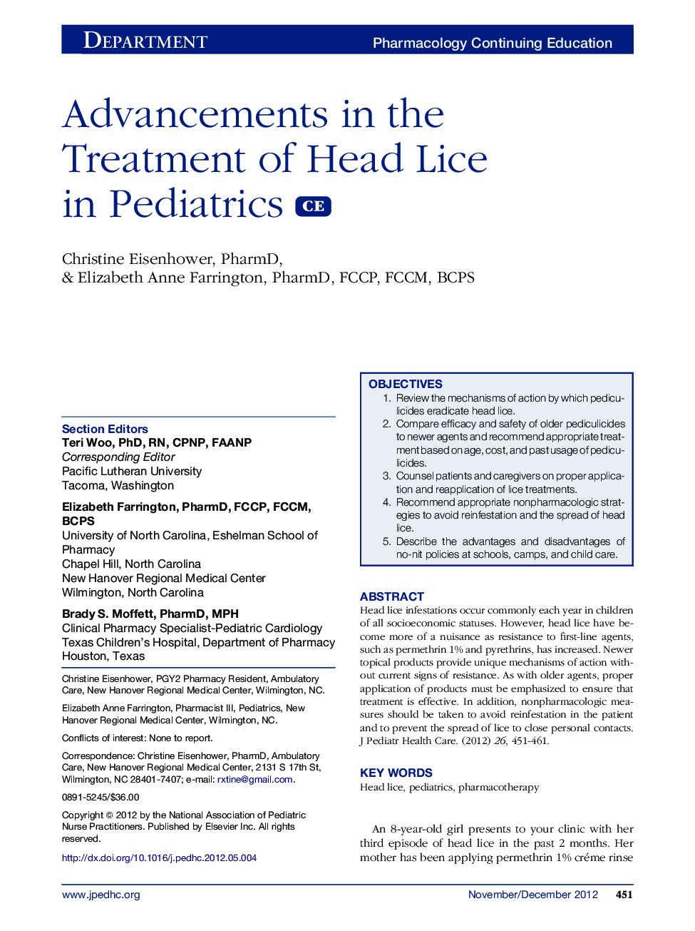 Advancements in the Treatment of Head Lice in Pediatrics 