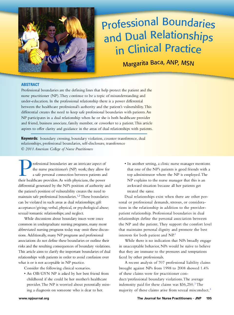 Professional Boundaries and Dual Relationships in Clinical Practice
