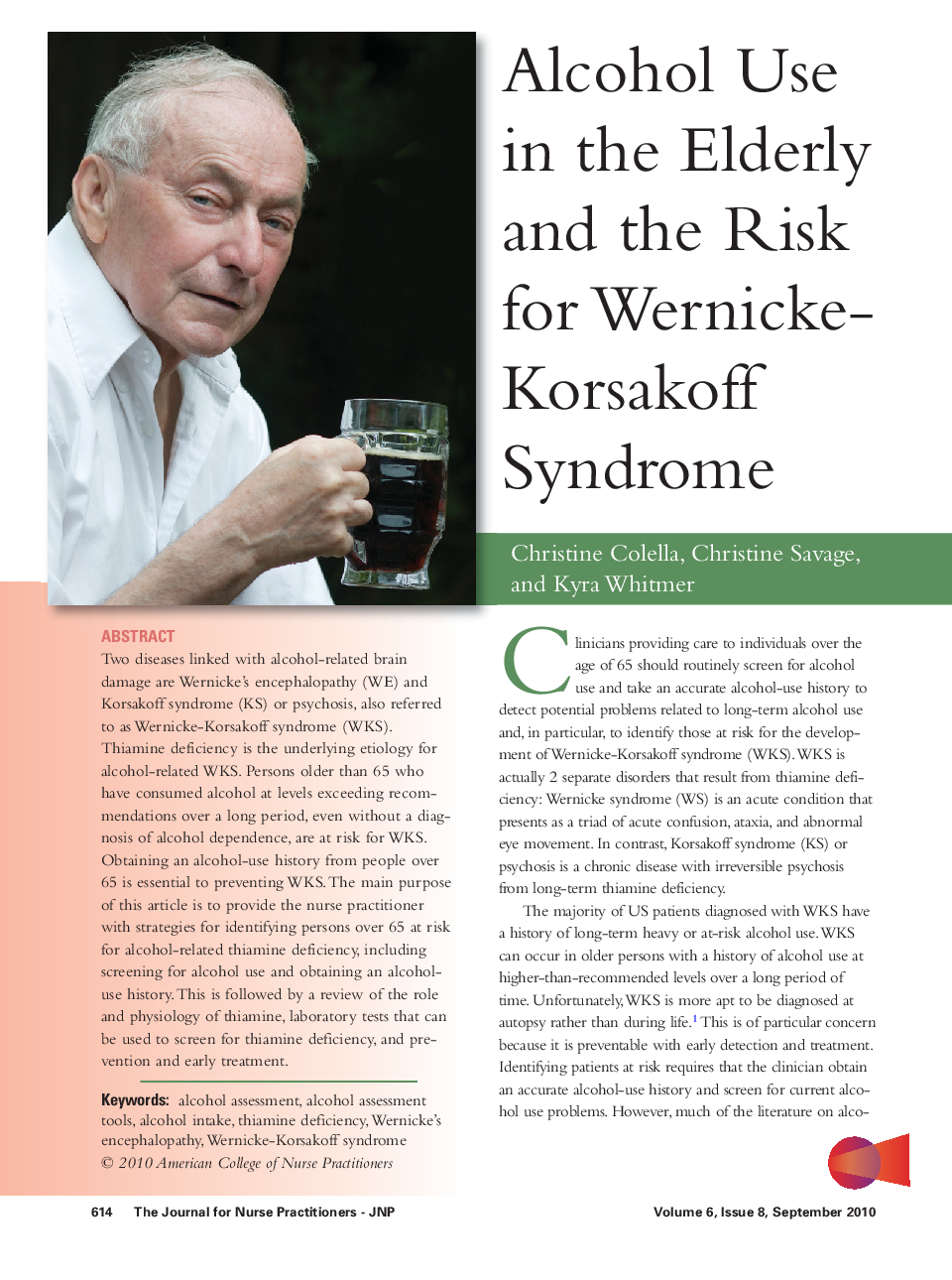 Alcohol Use in the Elderly and the Risk for Wernicke-Korsakoff Syndrome 