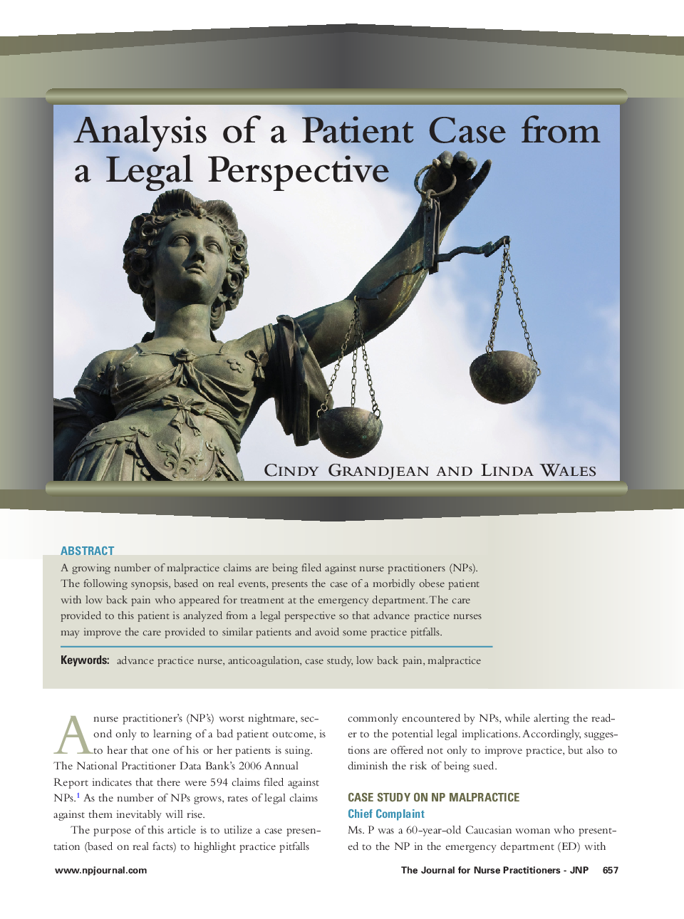 Analysis of a Patient Case from a Legal Perspective 