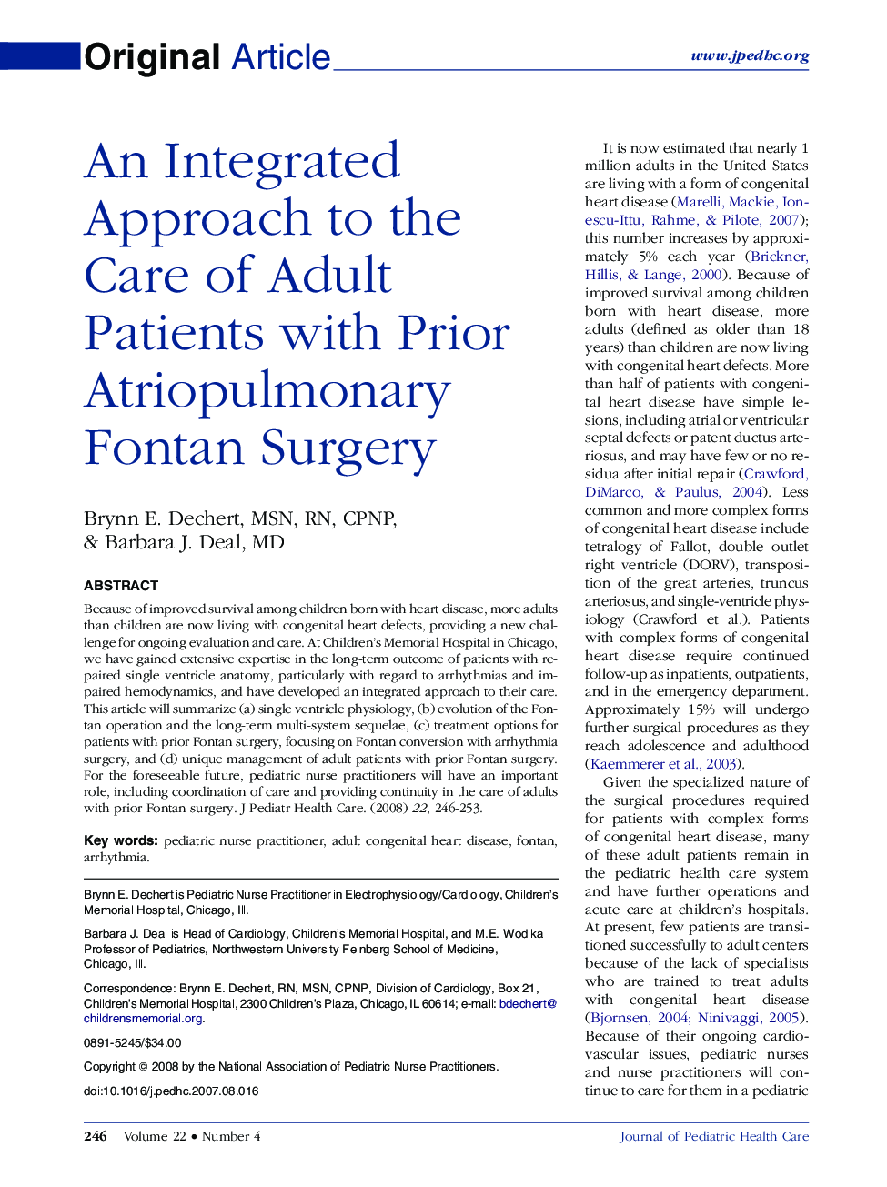 An Integrated Approach to the Care of Adult Patients with Prior Atriopulmonary Fontan Surgery