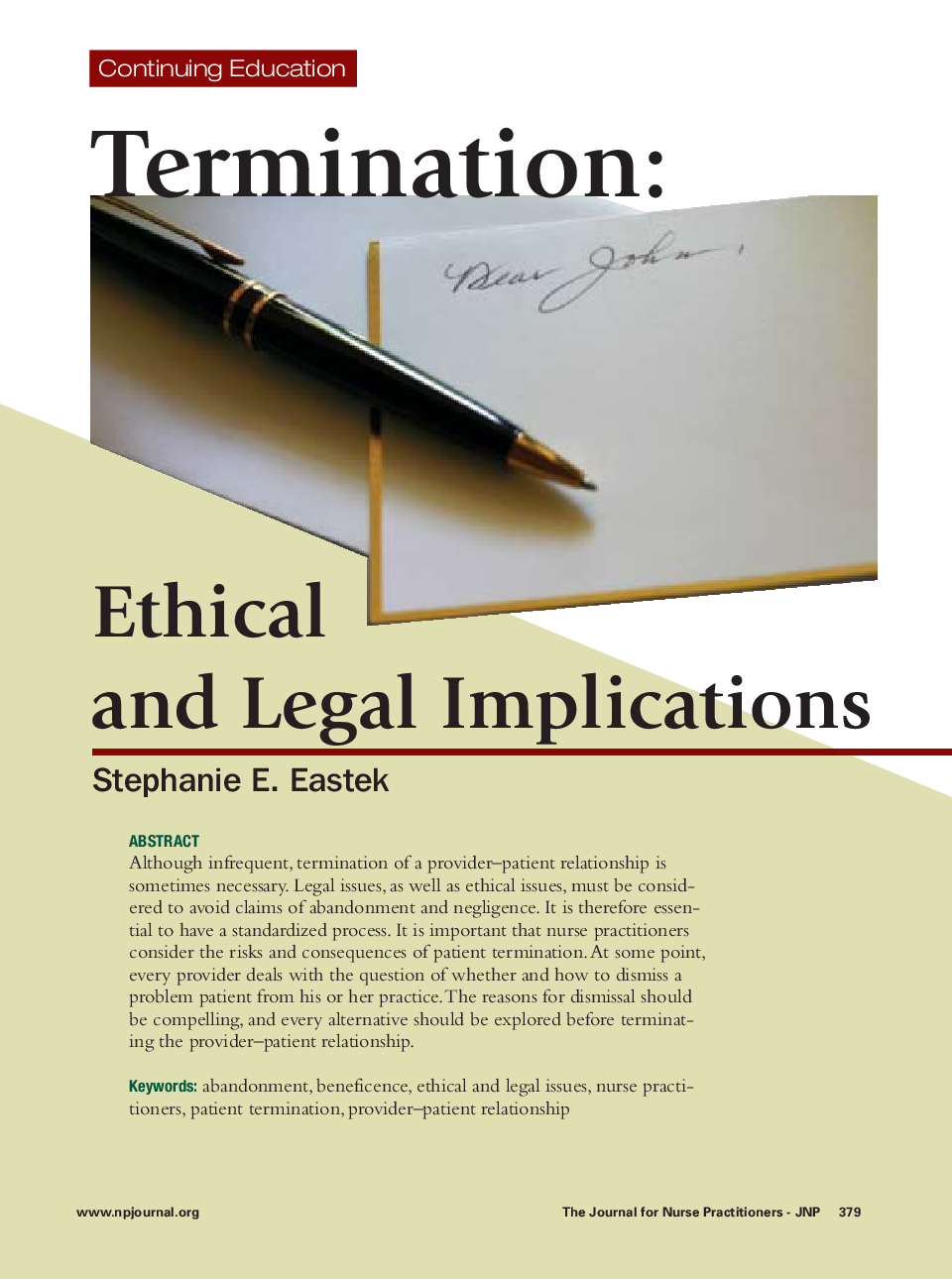 Termination: Ethical and Legal Implications 