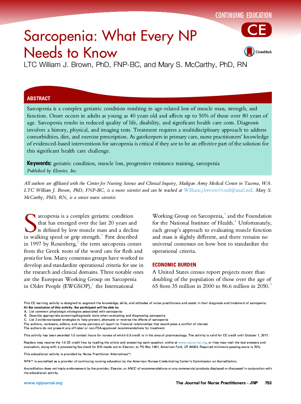 Sarcopenia: What Every NP Needs to Know