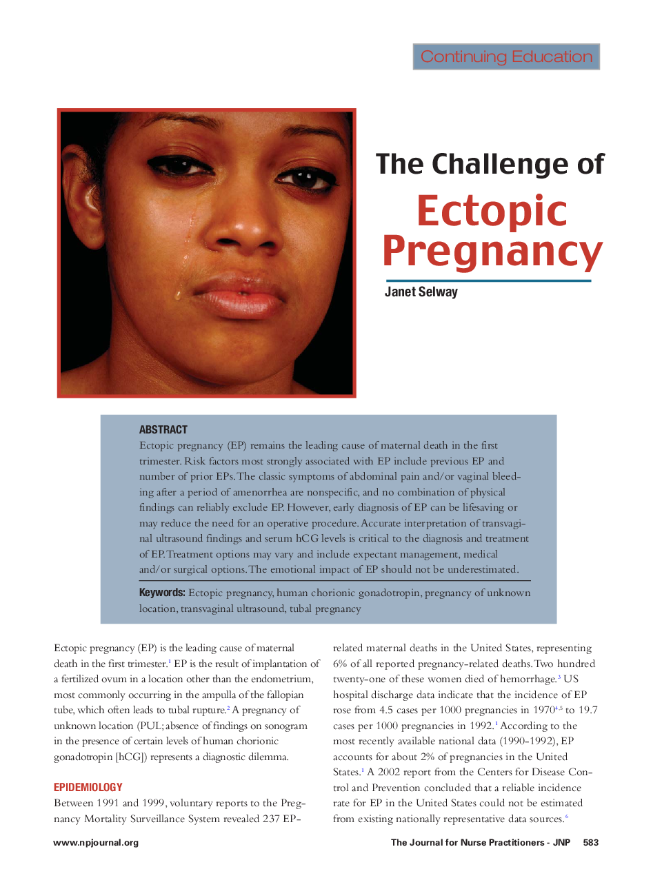 The Challenge of Ectopic Pregnancy