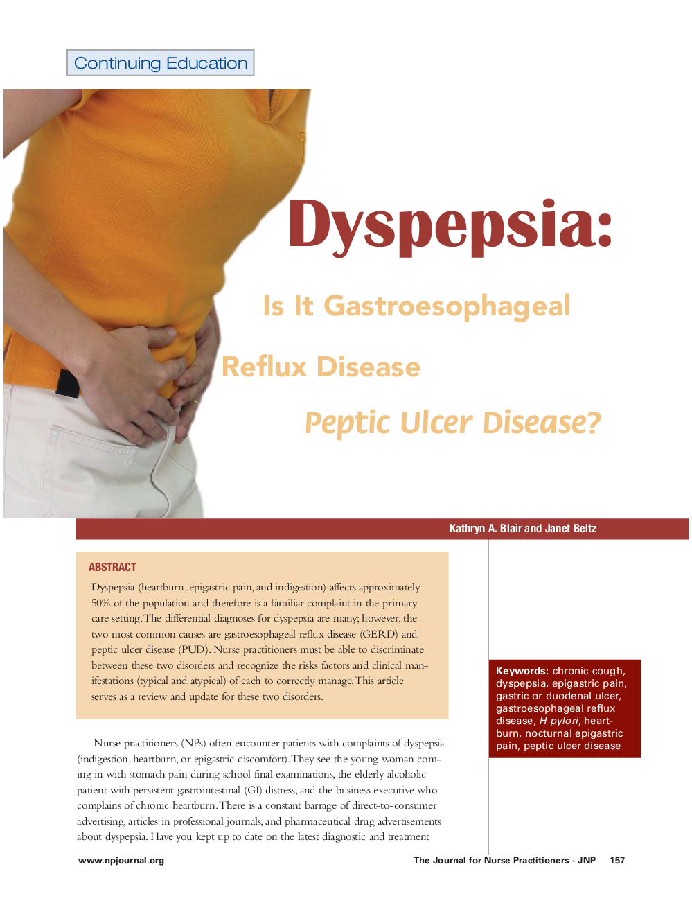 Dyspepsia: Is It Gastroesophageal Reflux Disease Peptic Ulcer Disease?