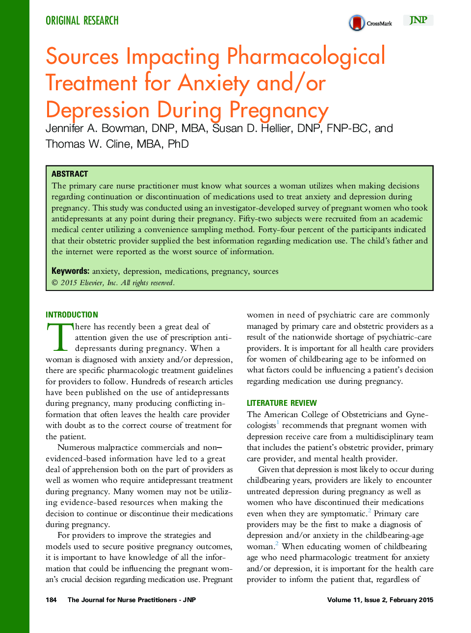 منابع موثر بر درمان فارماکولوژی برای اضطراب و / یا افسردگی در دوران بارداری 