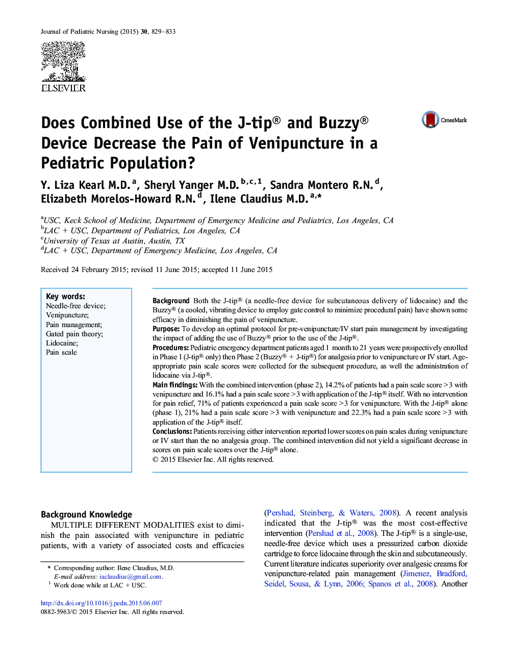 آیا استفاده ترکیبی از دستگاه J-tip® و Buzzy® باعث کاهش درد ناحیه تناسلی در یک جمعیت اطفال می شود؟