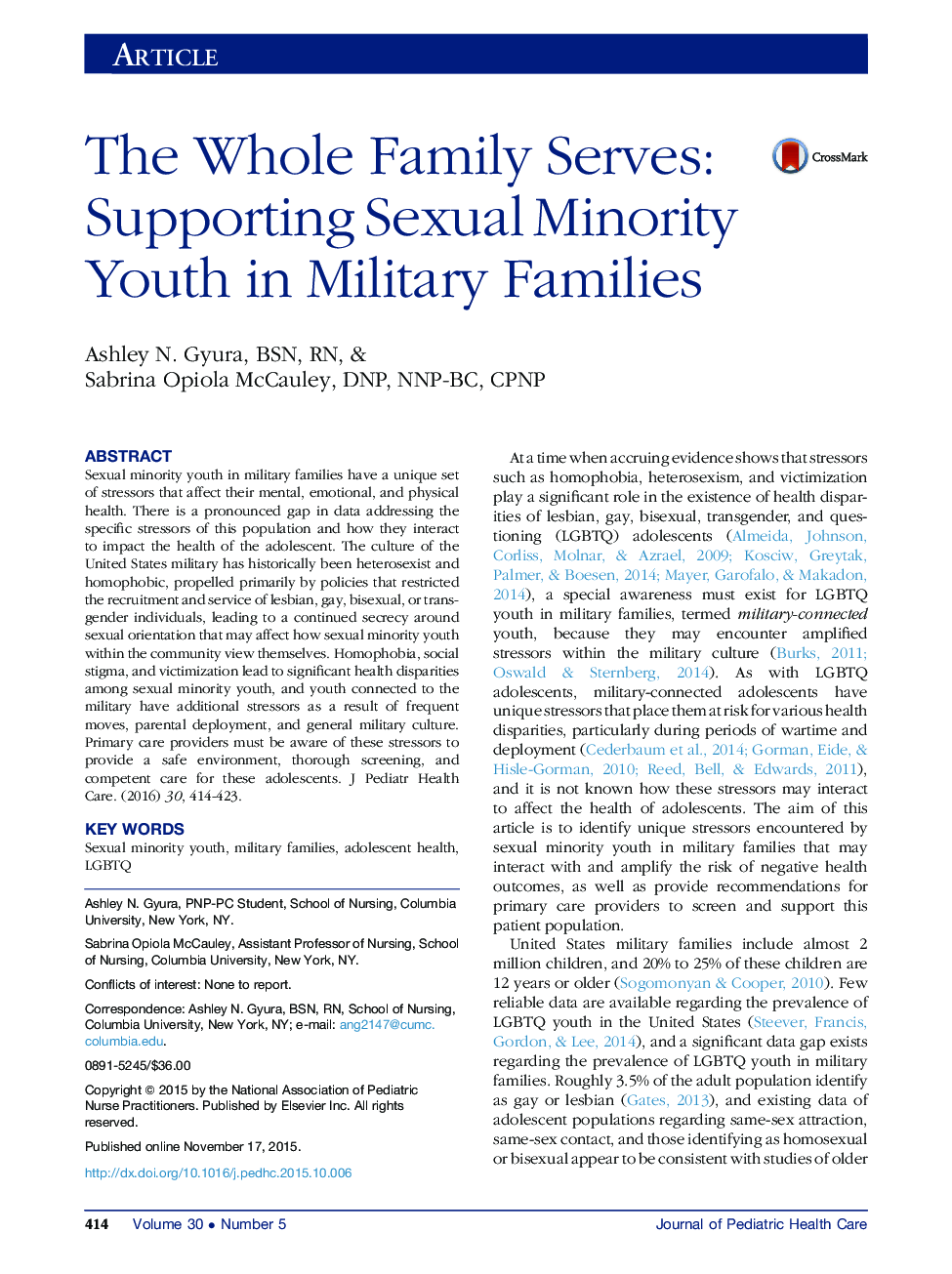 کل خانواده خدمت می کند: حمایت از جوانان اقلیت جنسی در خانواده های نظامی