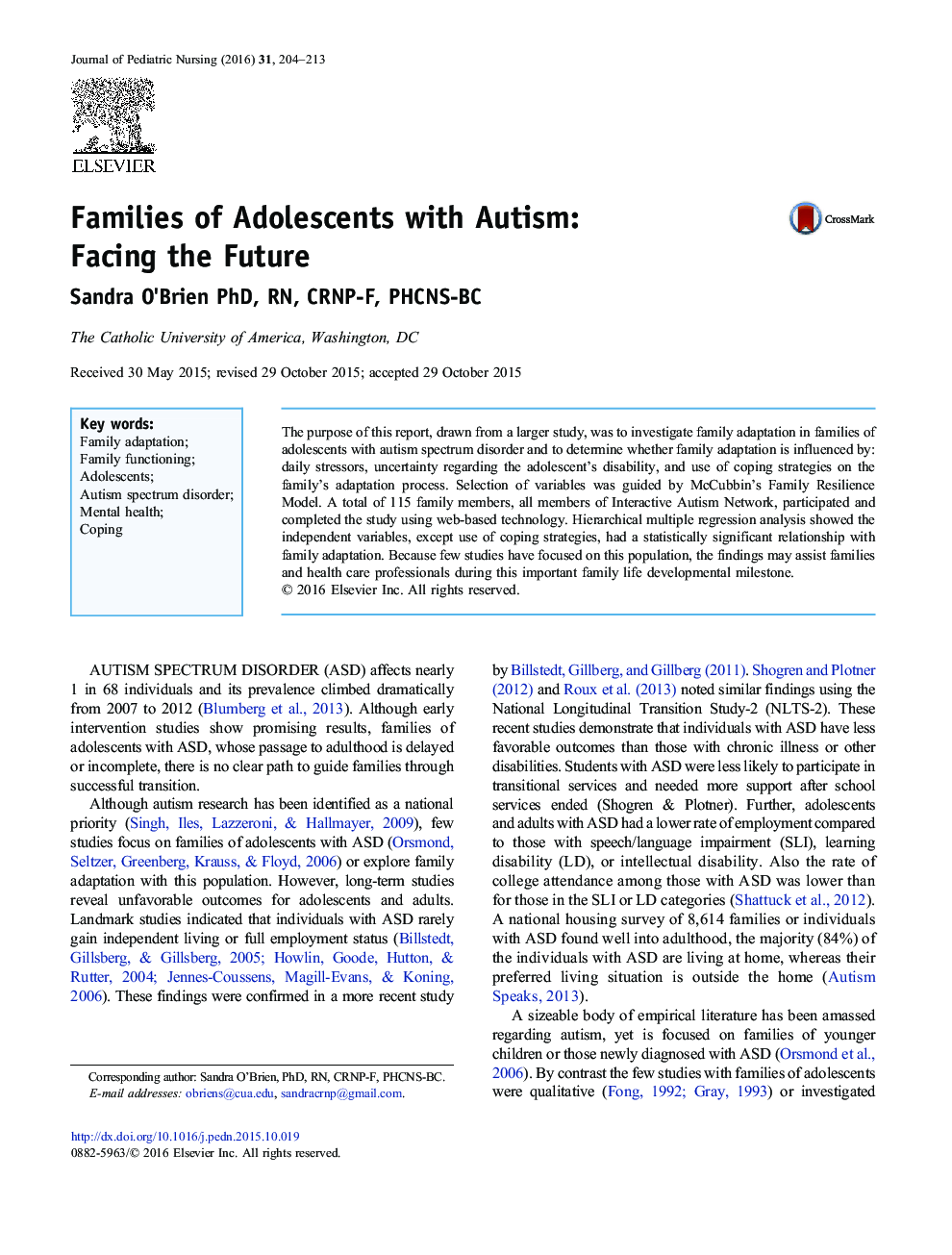 خانواده های نوجوانان مبتلا به اوتیسم: در مواجهه با آینده