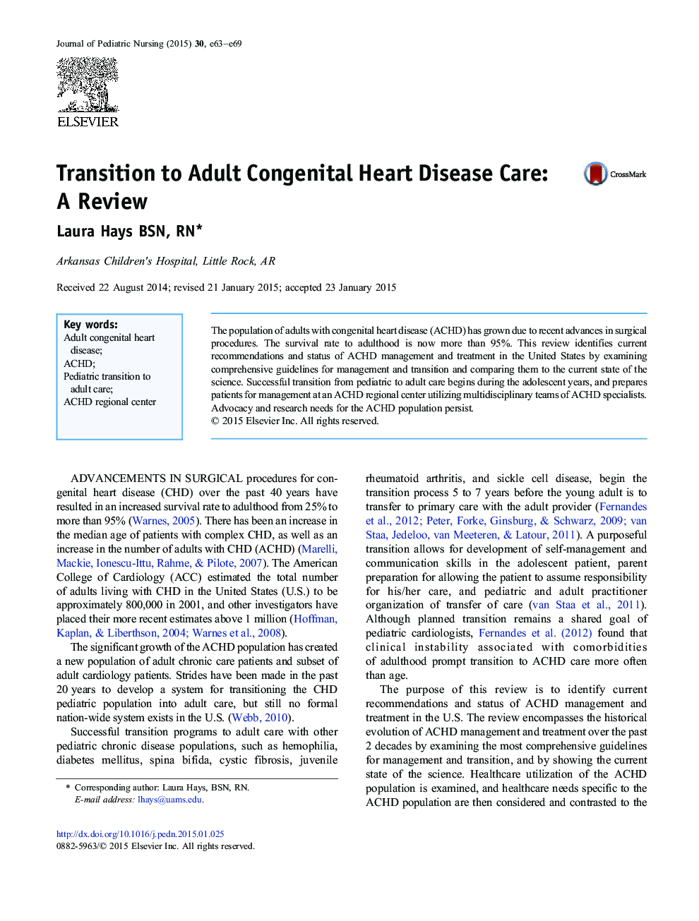 Transition to Adult Congenital Heart Disease Care: A Review