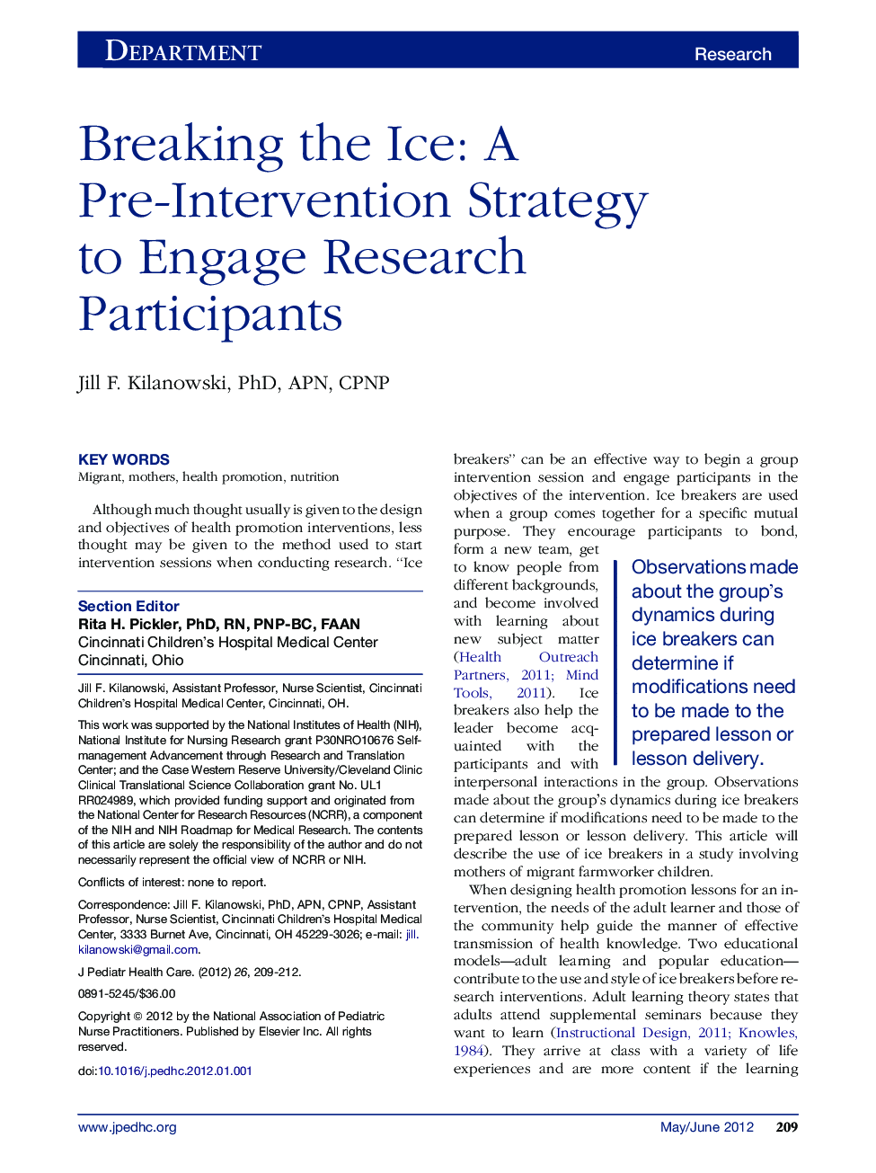 Breaking the Ice: A Pre-Intervention Strategy toÂ Engage Research Participants