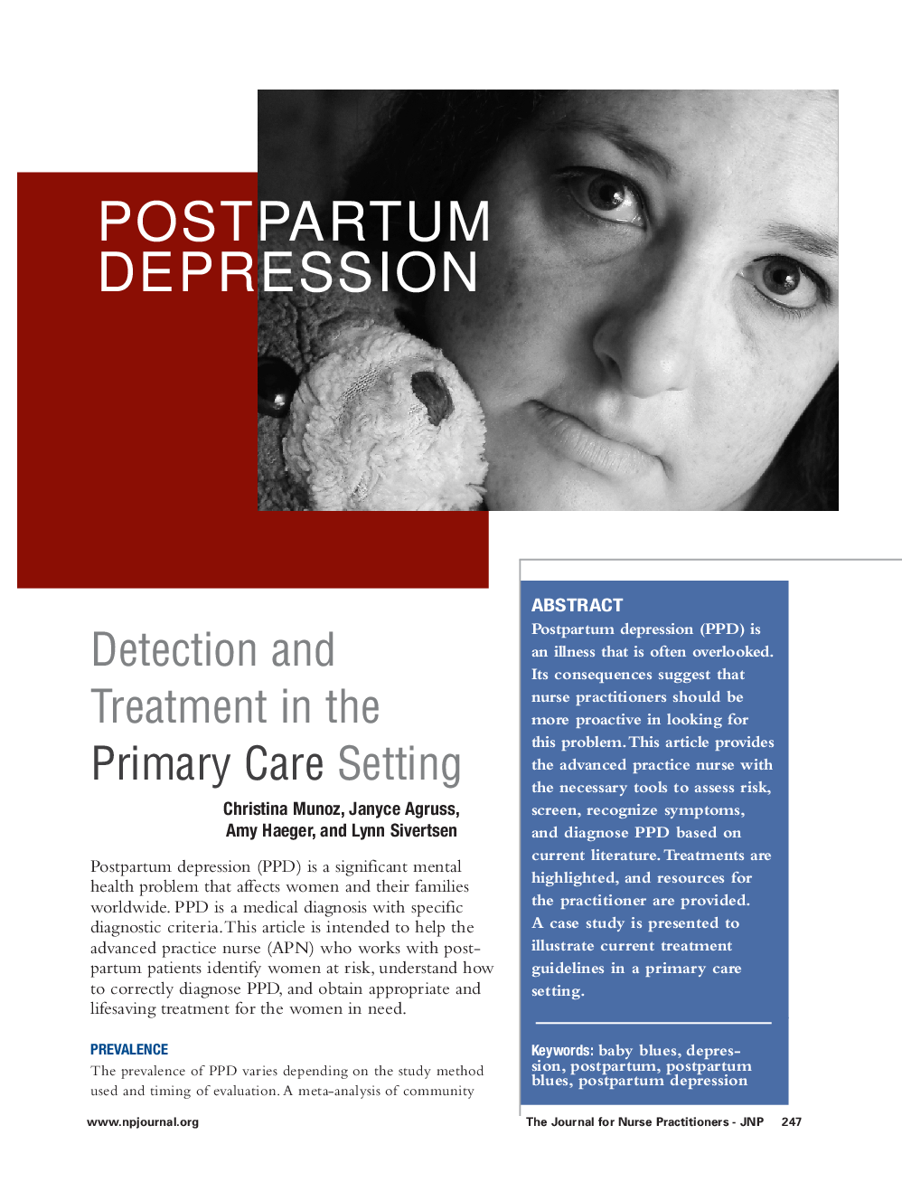 Postpartum Depression: Detection and Treatment in the Primary Care Setting