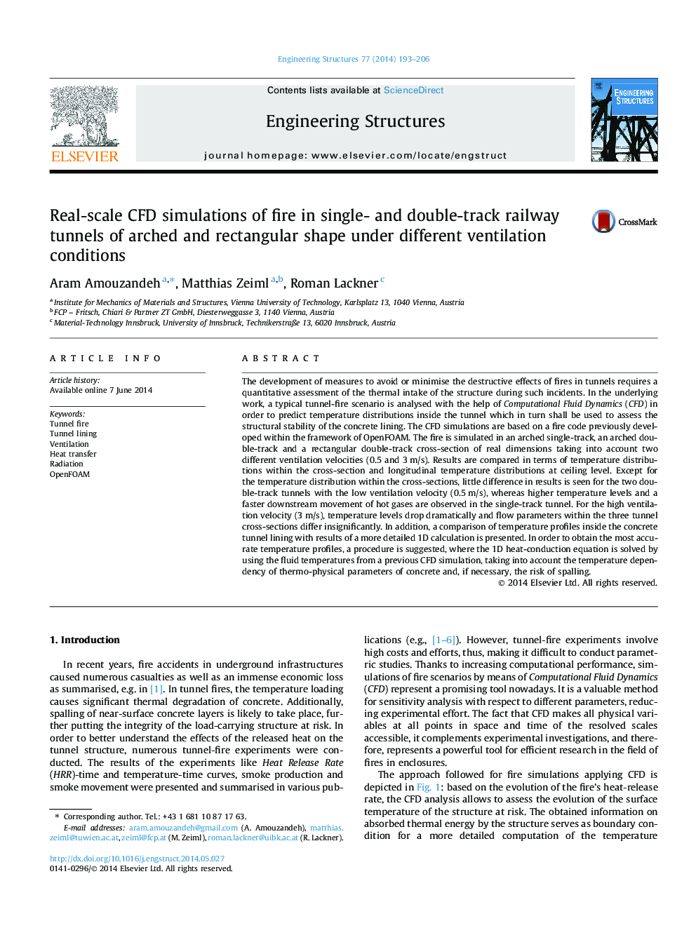 Real-scale CFD simulations of fire in single- and double-track railway tunnels of arched and rectangular shape under different ventilation conditions