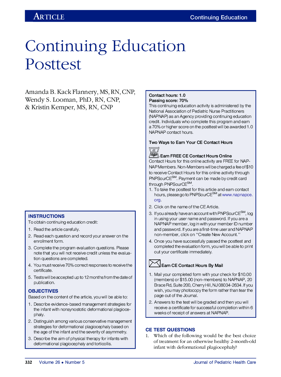 Continuing Education Posttest