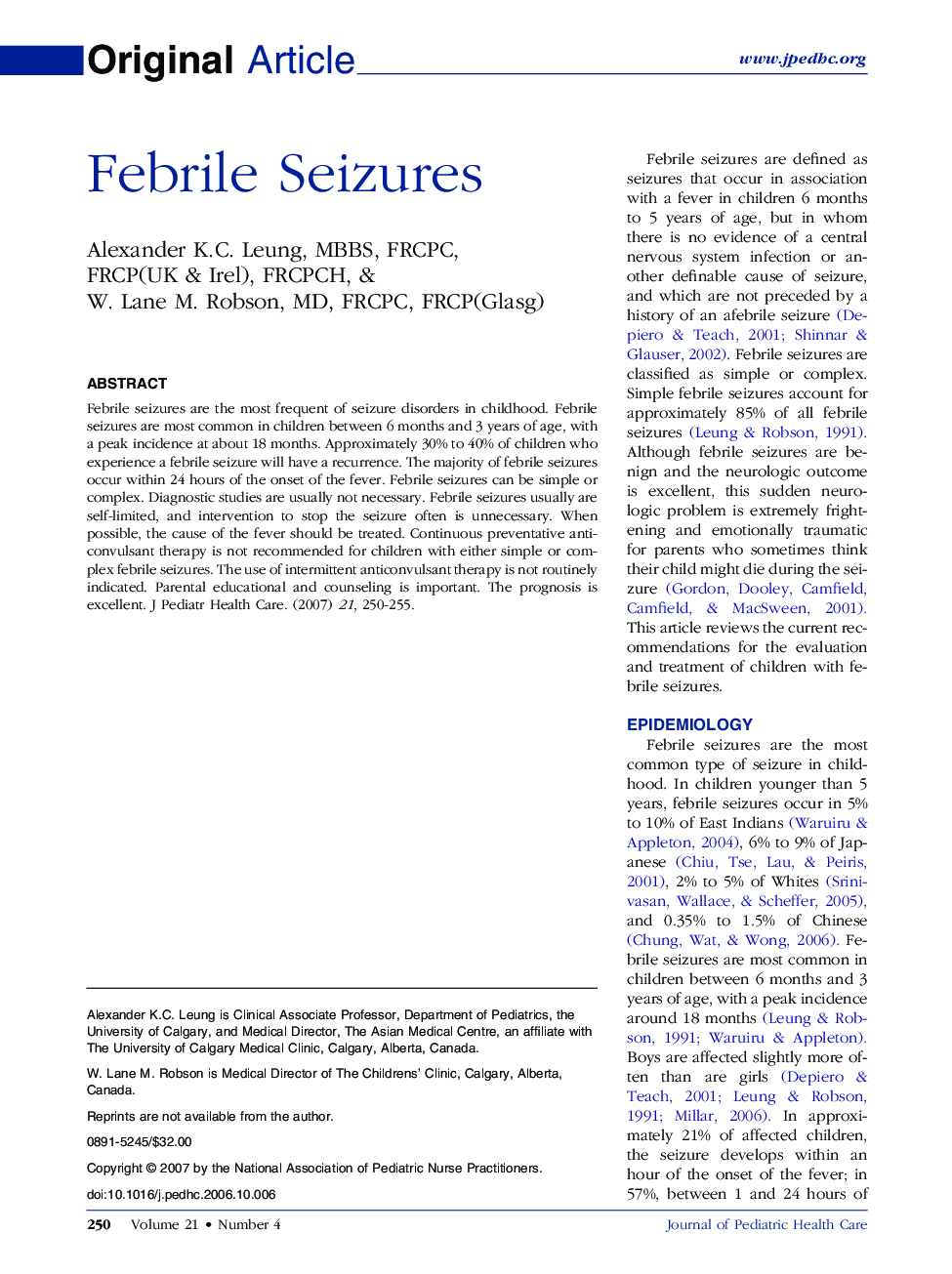 Febrile Seizures 